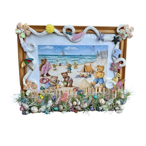 Beach‎ Theme - Teddy Bears on the Beach Framed Print